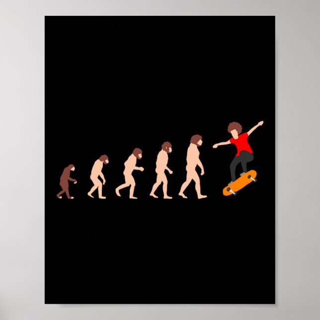Evolutionsteori Skateboardåkning Roligt  Poster (Framsidan)