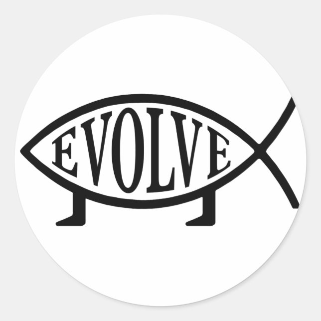 Evolve Fish Runt Klistermärke (Framsida)