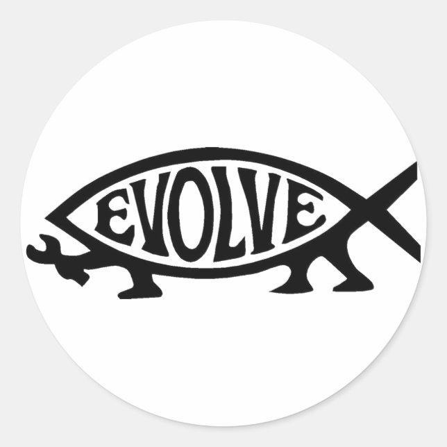 Evolve Fish Runt Klistermärke (Framsida)