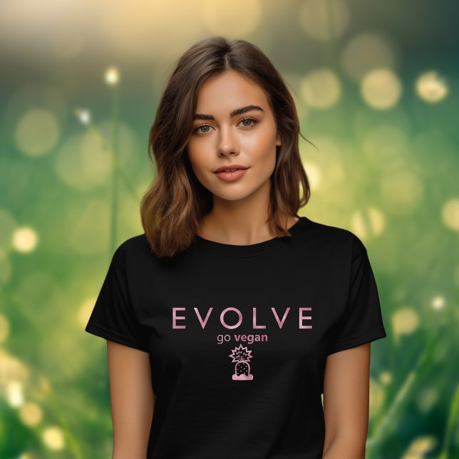 Evolve, Go Vegan, Rosa Foil Activism T Shirt (Skapare uppladdad)