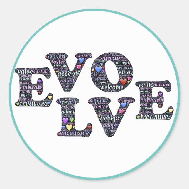 Evolve-knappdekal Runt Klistermärke (Framsida)