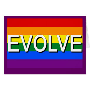 EVOLVE med gay prideflagga för gay rights Hälsningskort