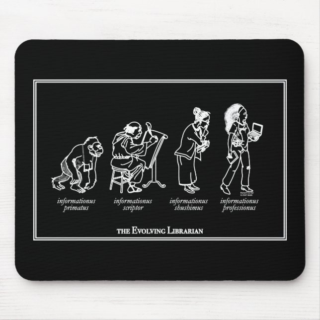 Evolving bibliotekarie Mousepad - svart Musmatta (Framsidan)