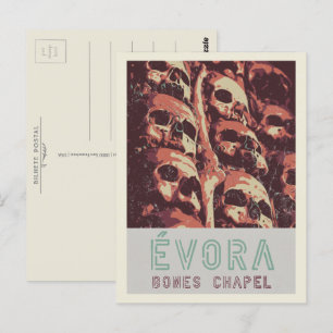 Evora Bones Chapel illustration Portugal Vykort