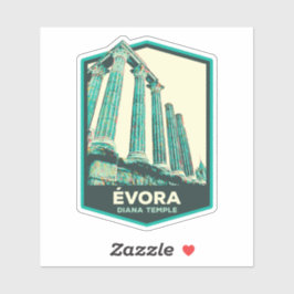 Evora Diana Temple illustration Portugal Sticker Klistermärken