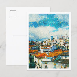Evora Portugal Bevackra Oil Paint Landscape Vykort
