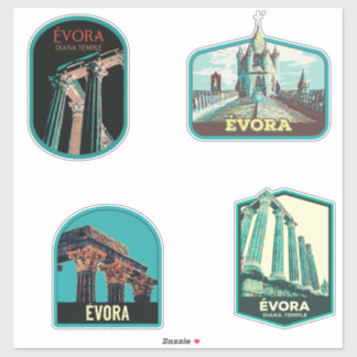 Evora Portugal illustrationspaket Sticker Klistermärken