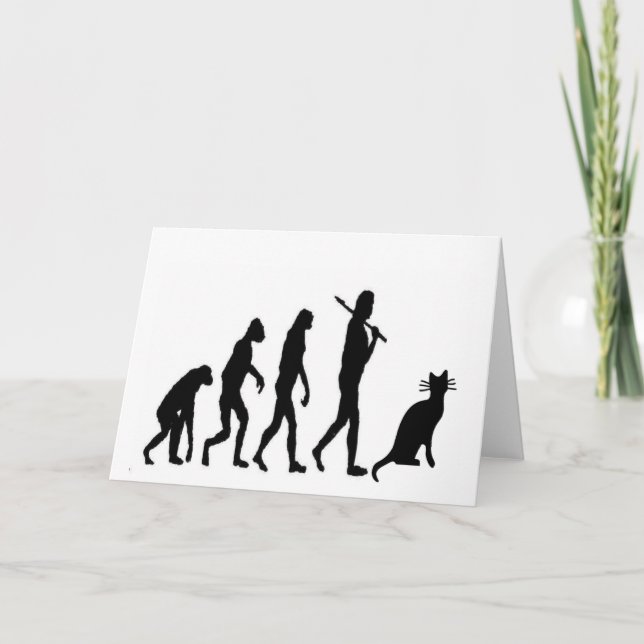 Evoultion Cat "We Tro"-Funny Cat Lovers Kort (Framsida)