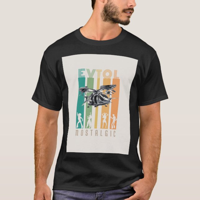 EVTOL Nostalgic for Luft Taxi AAM UAM VTOL T Shirt (Framsida)