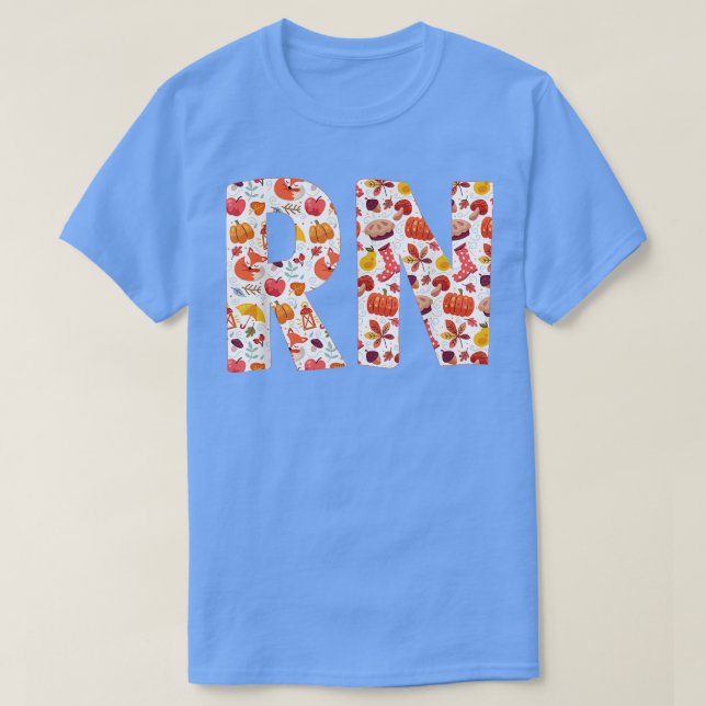 Ew5e RN-registrerat sjuksköterskefyllda höstfall T Shirt (Design framsida)