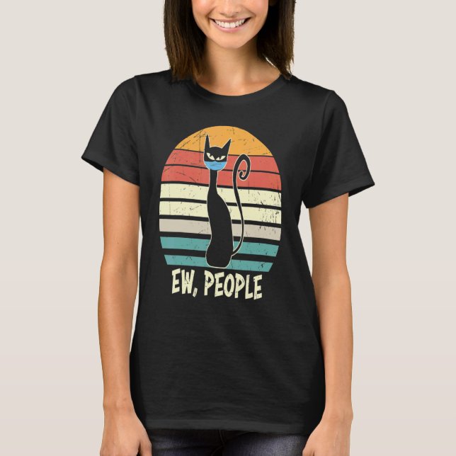 Ew People Black Cat Essentia T Shirt (Framsida)