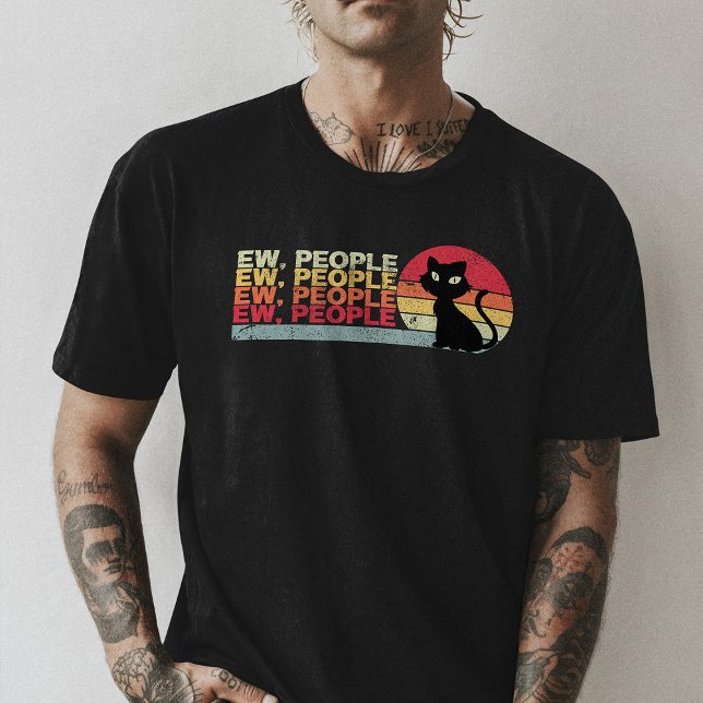 Ew People, Black Cat Shirt, Cat Lover Funny Sarcas T Shirt (Skapare uppladdad)