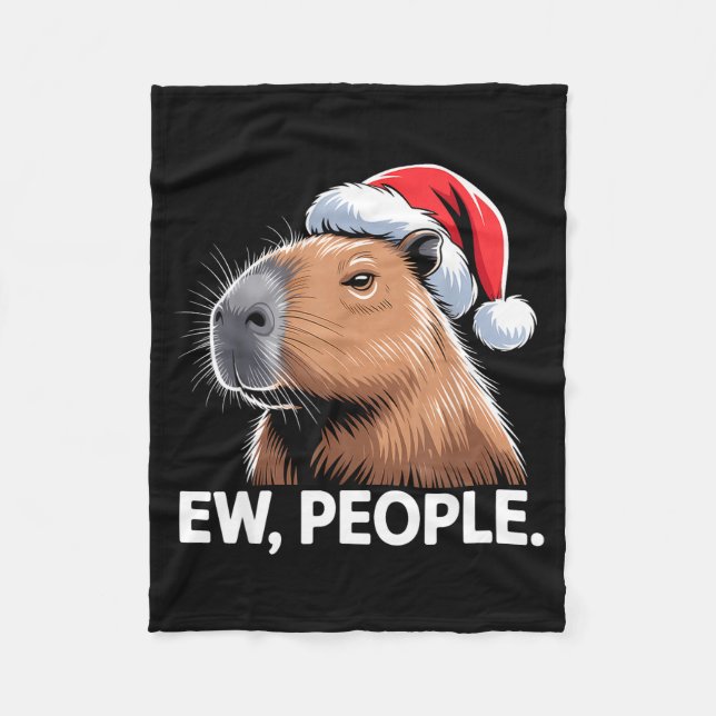 Ew People Capybara Christmas Humor  Fleecefilt (Framsidan)