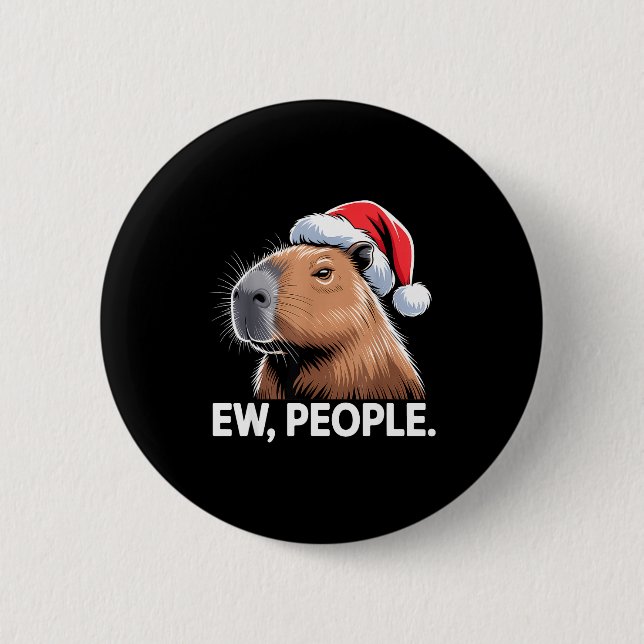 Ew People Capybara Christmas Humor  Knapp (Framsida)
