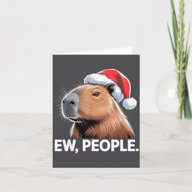 Ew People Capybara Christmas Humor  Kort (Framsida)