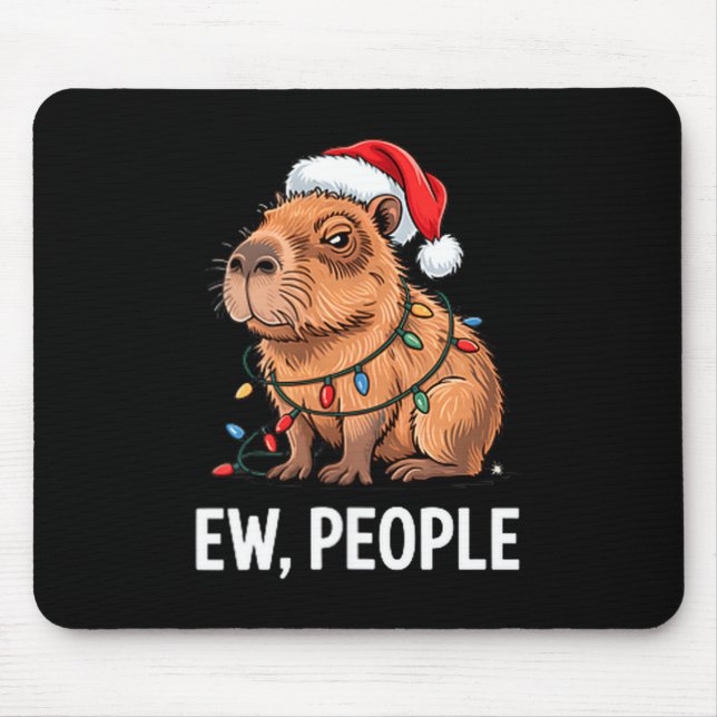 Ew People Capybara Christmas Lights Funny Introver Musmatta (Framsidan)