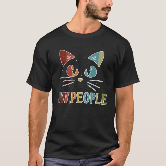 ew people  cat doesn t like people cat t shirt (Framsida)