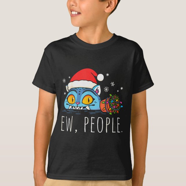 Ew People Christmas Funny Tiger Sarcastic Humor In T Shirt (Framsida)