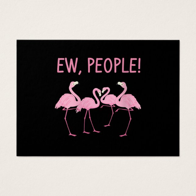 Ew People Flamingo Social Avstånd Tropical Visitkort (Framsidan)