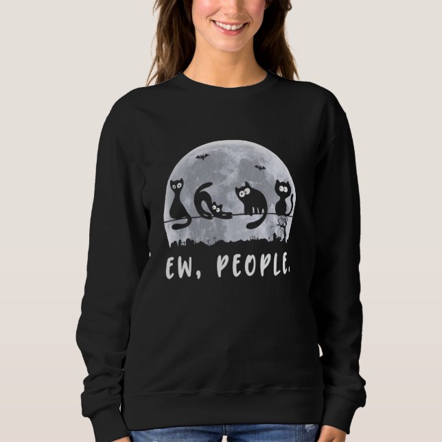 Ew People Funny Black Cat Halloween Costume Cute K T Shirt (Framsida)