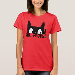Ew People Funny Black Cat Womens T Shirt