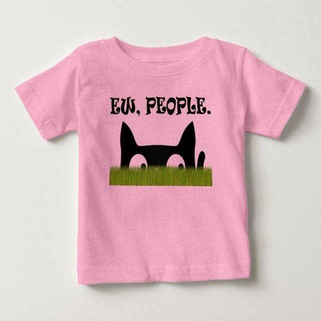 Ew People Funny Cat Grönt Grass Baby Shirt T (Framsida)