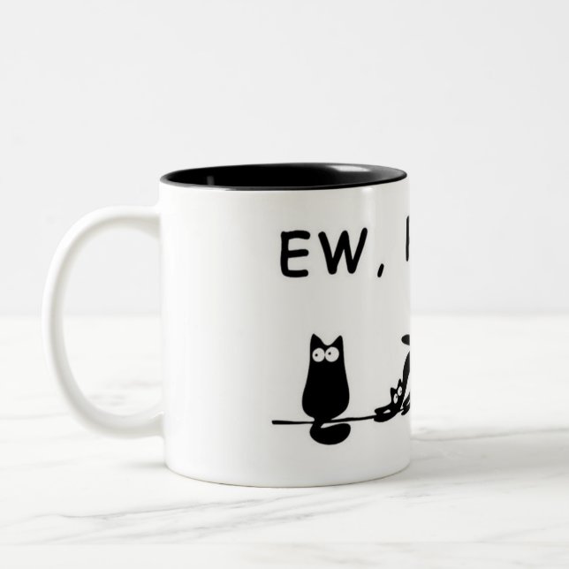 "Ew, People — Funny Cat Mug" Två-Tonad Mugg (Vänster)