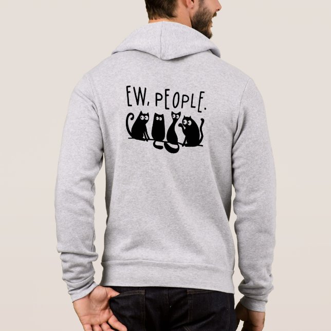 Ew People Funny Meowy Black Cats  T Shirt (Baksida)