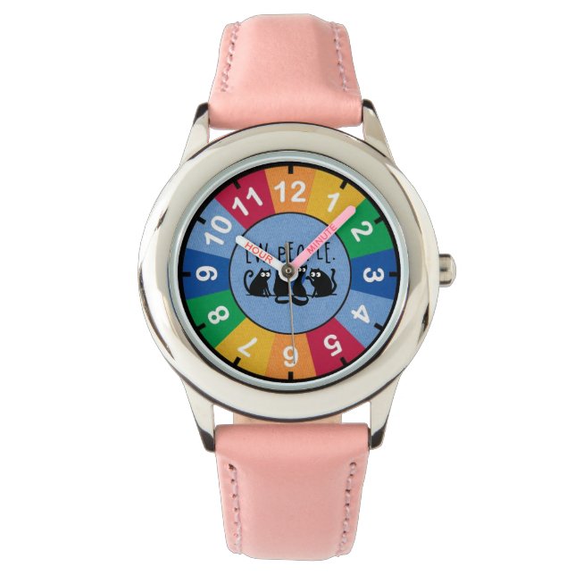 Ew People Funny Meowy Svarta katter Armbandsur (Framsida)