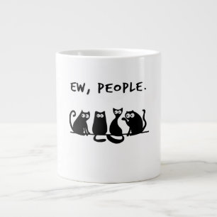 Ew People Funny Meowy Svarta katter Jumbo Mugg