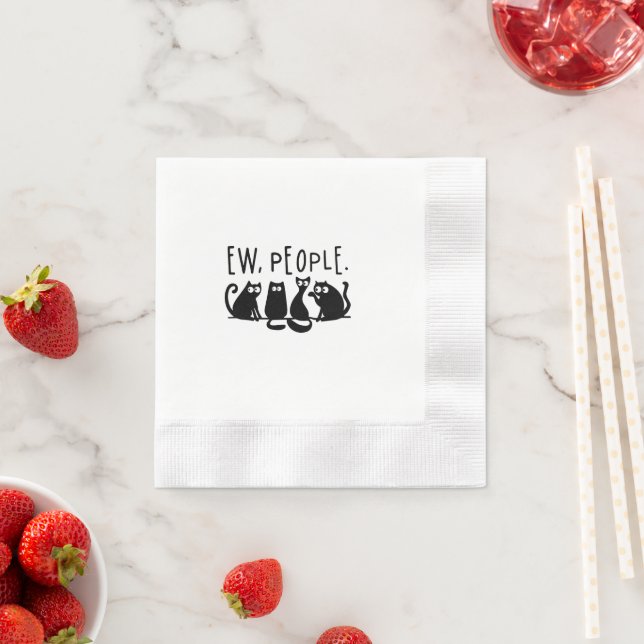 Ew People Funny Meowy Svarta katter Pappersservett (Insitu)