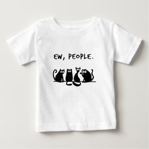Ew People Funny Meowy Svarta katter T Shirt