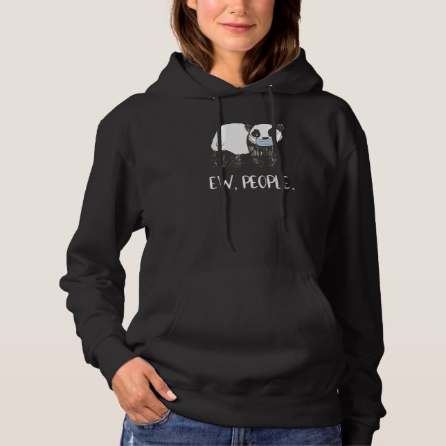 Ew People Funny Panda Ansikte Mask Social Avstånd T Shirt (Framsida)