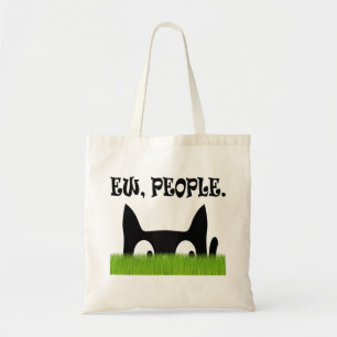 Ew People Funy Cat Grönt Grass Tote Bag Tygkasse