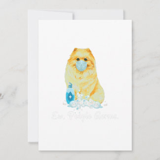 Ew People Germs Pomeranian Dog Wearing A Face Mask Julkort