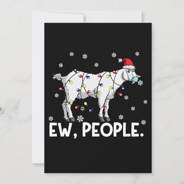 Ew People Goat Gift Santa Funny Goat Xmas Gift Julkort (Framsida)