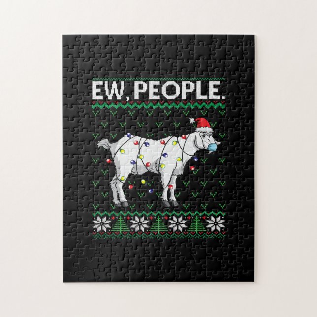 Ew People Goat Santa Ugly jul Gift Pussel (Vertikal)