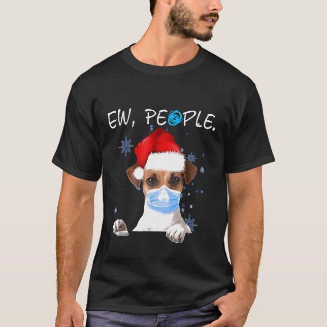 Ew People Jack Russell Hund som bar en Ansikte-mas T Shirt (Framsida)