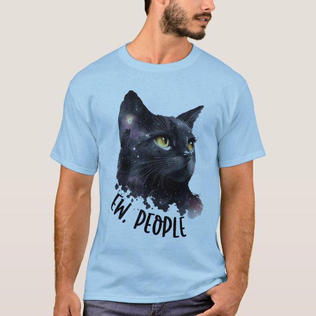 "Ew People" - Katt, Sarcastic Cat Lover Gift, Lusn T Shirt (Framsida)