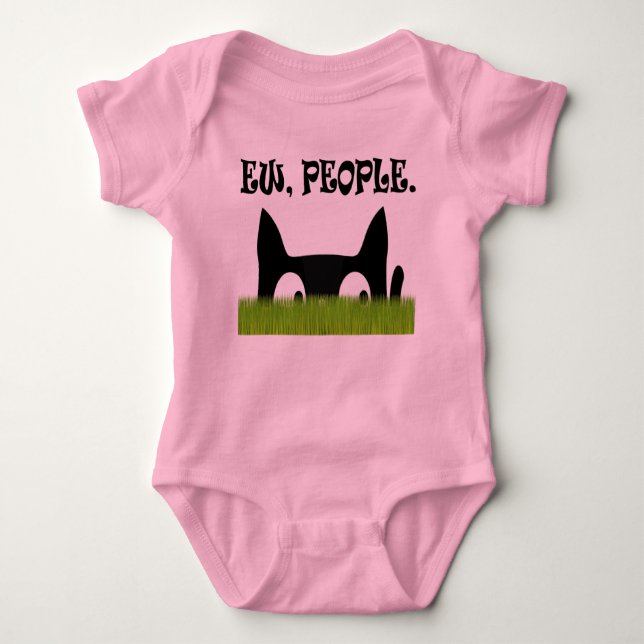 Ew People Ley Cat Grönt Grass Baby One Biet T Shirt (Framsida)