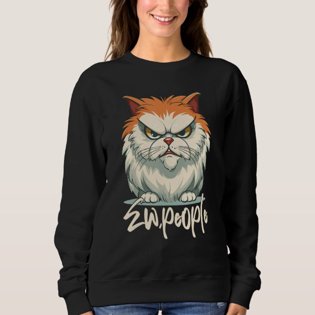 Ew People Retro Cat  Vintage  Cat T Shirt (Framsida)