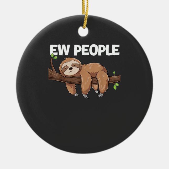 Ew People Sloth T-Shirt Julgransprydnad Keramik (Framsidan)