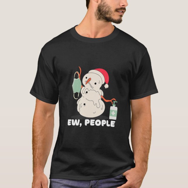 Ew People, Smälter jul Snögubbe, Facemask och T Shirt (Framsida)