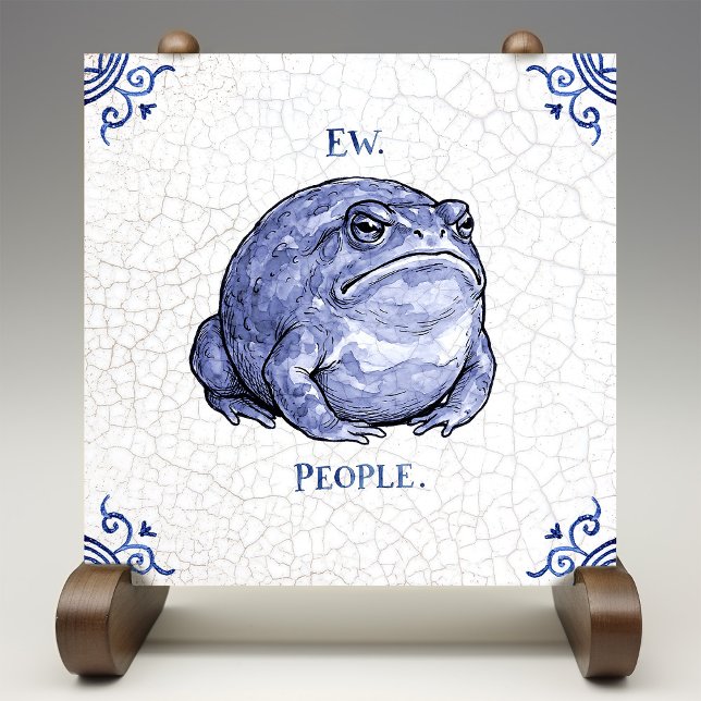 Ew People Toad Delft Blue Dutch Style  Kakelplatta (Skapare uppladdad)