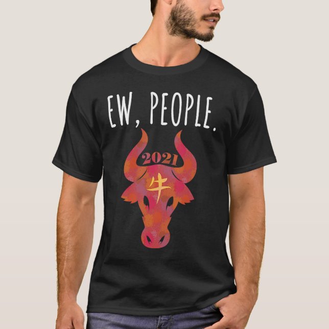 Ew People Watercolor 2021 Ox Head T Shirt (Framsida)