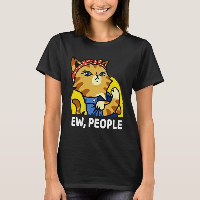 ew people  womens meowy cat  Purrrsist Cat Kitty T Shirt (Framsida)