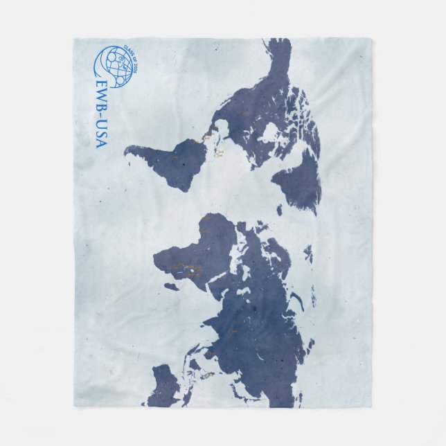 EWB-USA Klass 2026 Världskarta Filta  Fleecefilt (Framsidan)