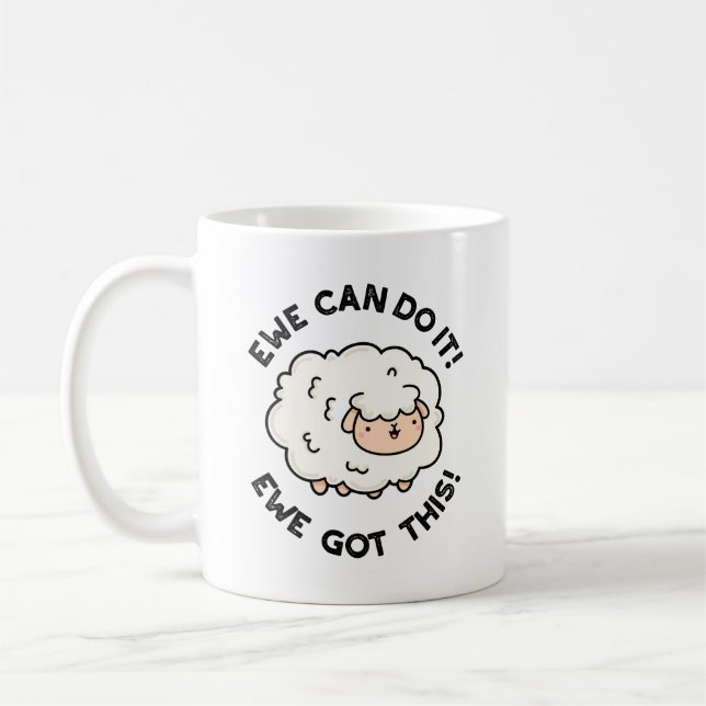 Ewe kan göra det Har den här fina fårpun Kaffemugg (Vänster)