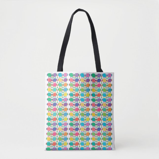 Ewes in Hues Tote Bag Tygkasse (Framsida)