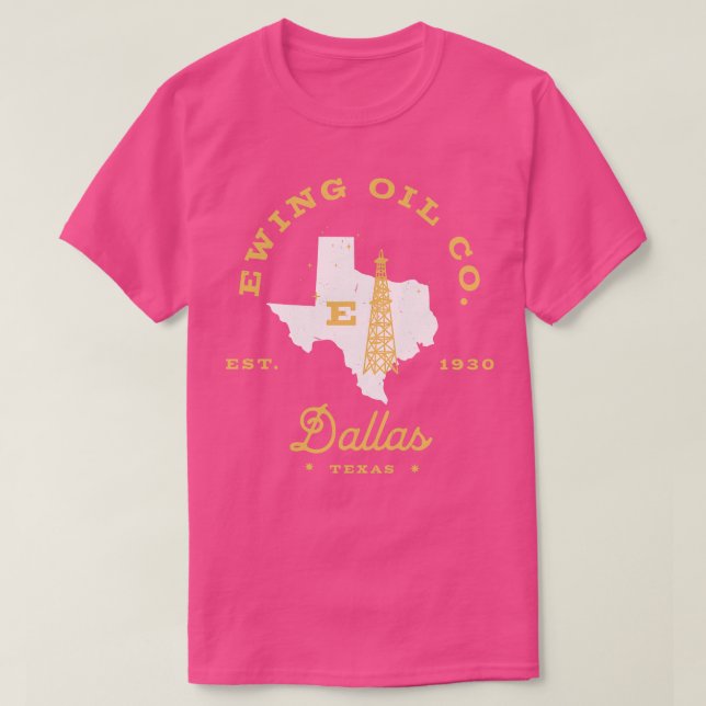 Ewing Oil Co Dallas Texas Est 1930 T Shirt (Design framsida)